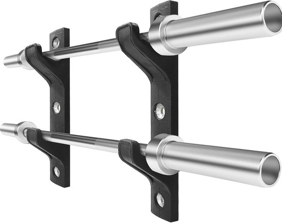 Foto: Horizontale barbell wandrek voor fitnessruimte ruimtebesparend halterrek
