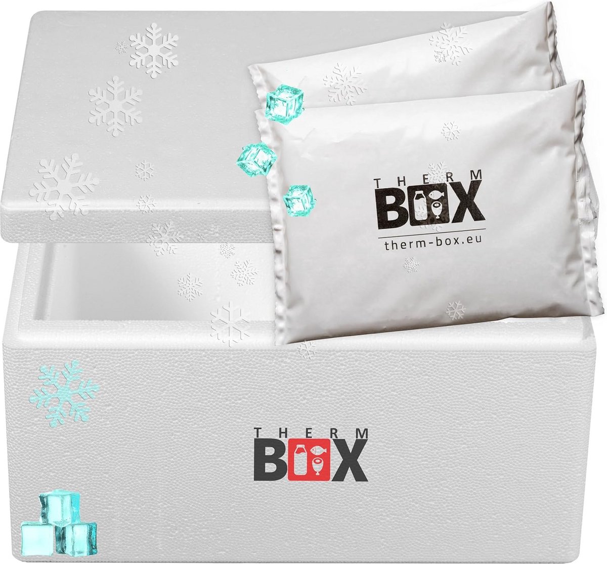 Isolatiebox van Piepschuim 12L met 2 Koelbatterijen voor Koelen en Warmhouden