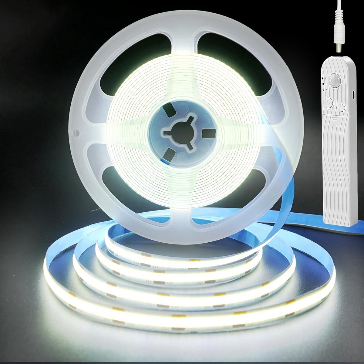 Bewegingssensor LED Strip Licht USB Oplaadbaar Dimbare COB Verlichting 3 Meter Wit