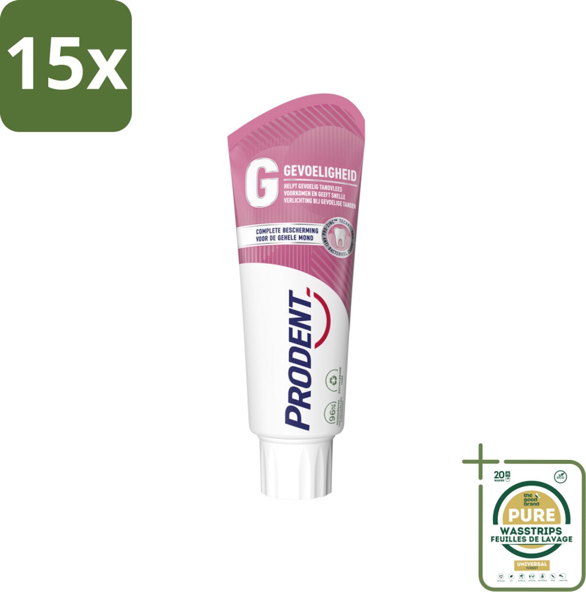 15 x Prodent – Tandpasta – Gevoeligheid – Pro-Zinc Technologie – 75 ml - Grootverpakking - Koffiezetapparaat