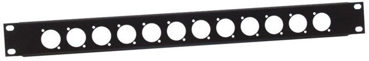Adam Hall 19" rackpaneelvoor 12xXLR - 1HE staal - Rack paneel
