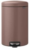 Bruine Brabantia NewIcon prullenbak met metalen trapper.