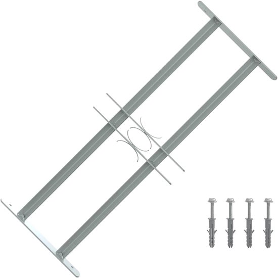 vidaXL - Raambeveiliging - verstelbaar - met - 2 - dwarsstangen - 500-650 - mm
