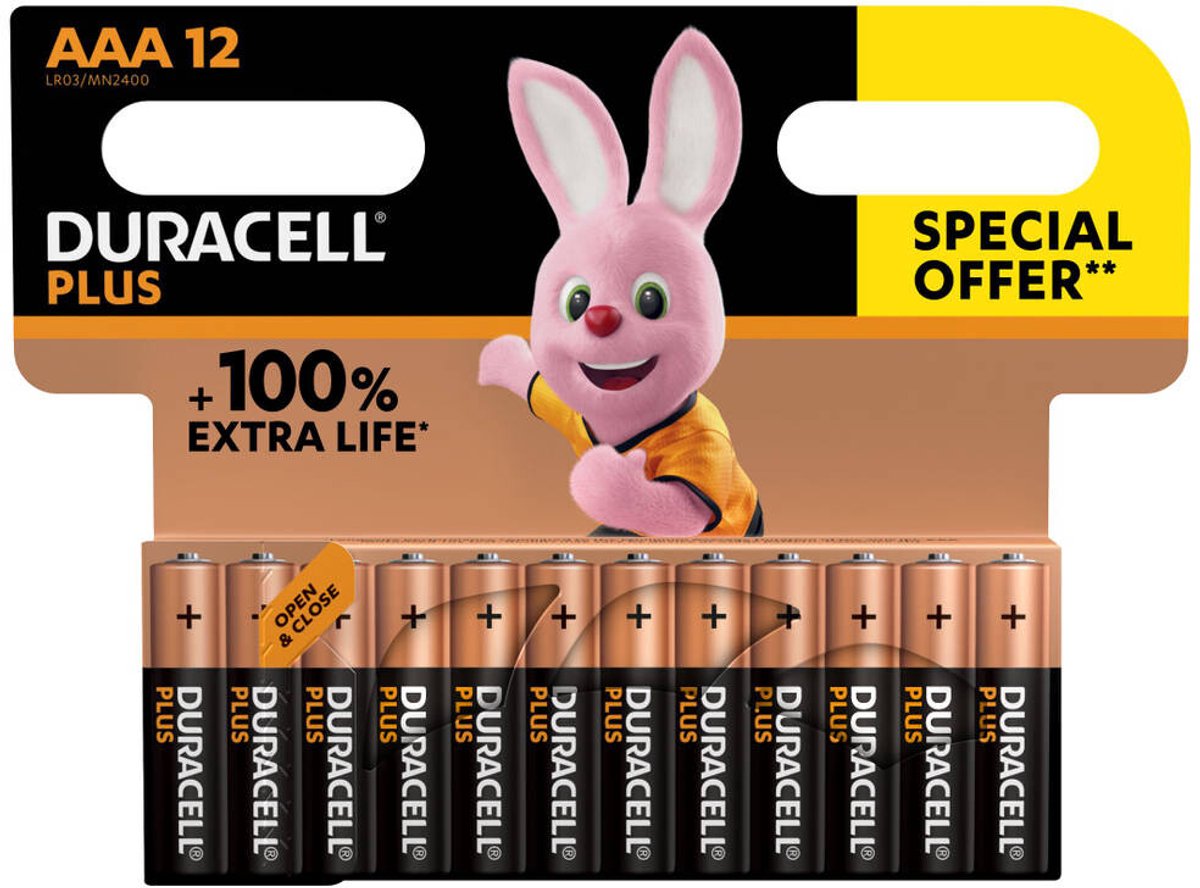 Duracell Alkaline Batterijen Plus Promo AAA - 12 stuks