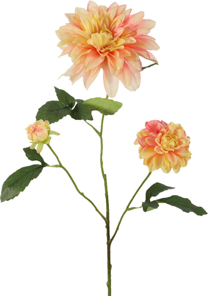 Viv! Home Luxuries Dahlia - zijden bloem - perzik - 90cm