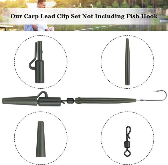 40 Stuks Carp Fishing Tackle - Anti Tangle Sleeves, Rubber Tubes, Opberbox — afbeelding 4