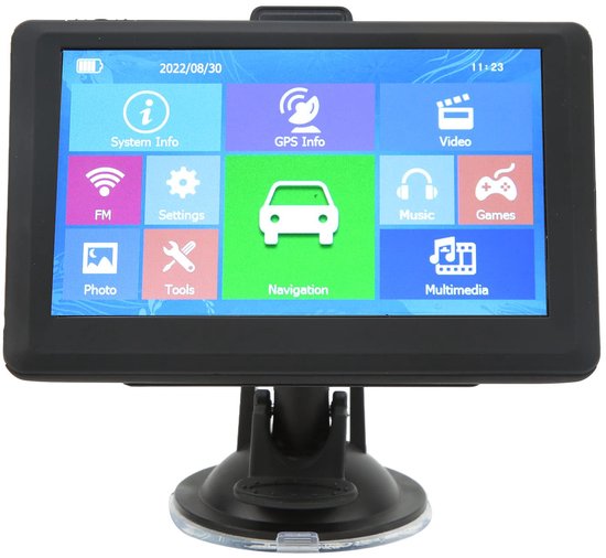 Auto GPS-navigator, 5 inch touchscreen auto vrachtwagen GPS-navigatiesysteem 8 GB 256 MB met stembegeleiding, flitswaarschuwing, FM-uitzending, scherpe kaarten met hoge resolutie