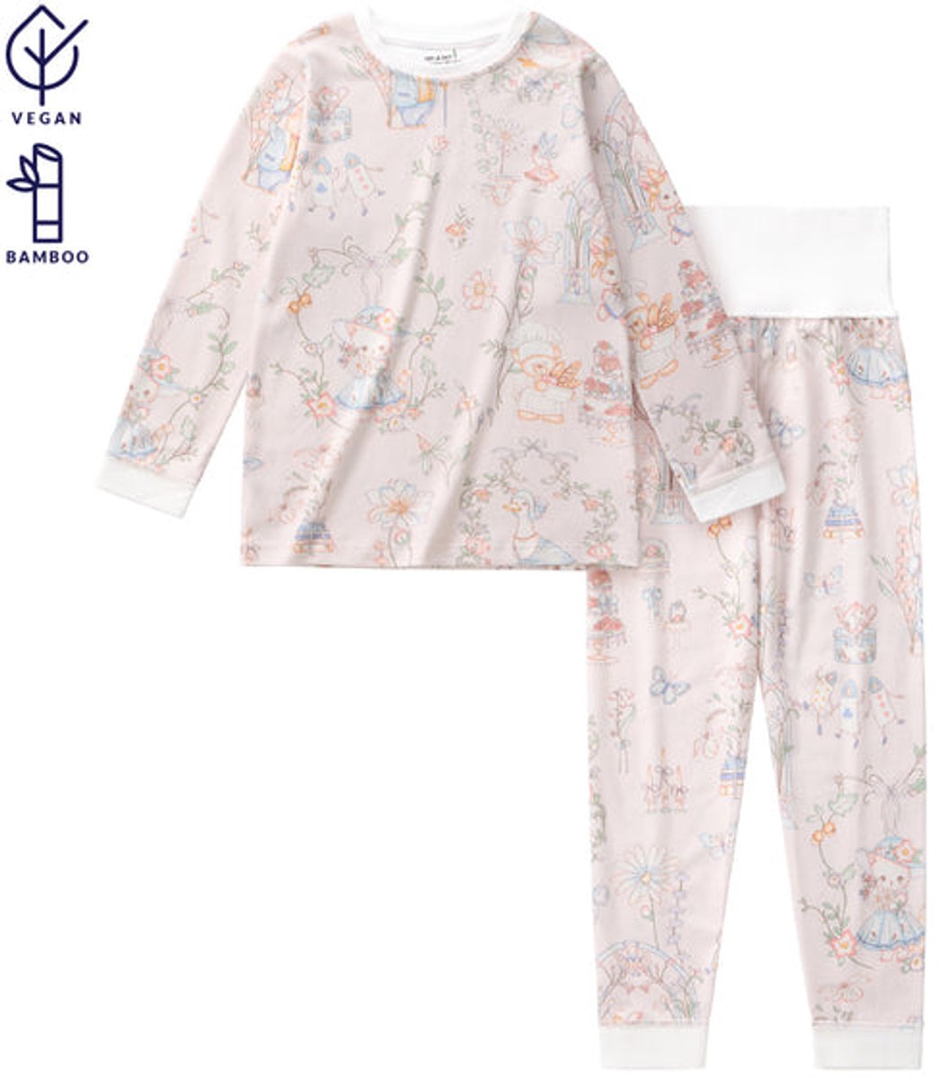 Vos&bos Dreamland Hoge Taille Bamboe Pyjamaset - Dream Banquet - 116/122