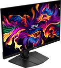 MSI gaming monitor met kleurrijk MAG "MSI Performance Gaming" logo, schuine weergave.