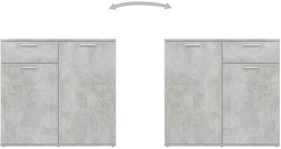 vidaXL Buffet 160x36x75 cm aggloméré gris béton