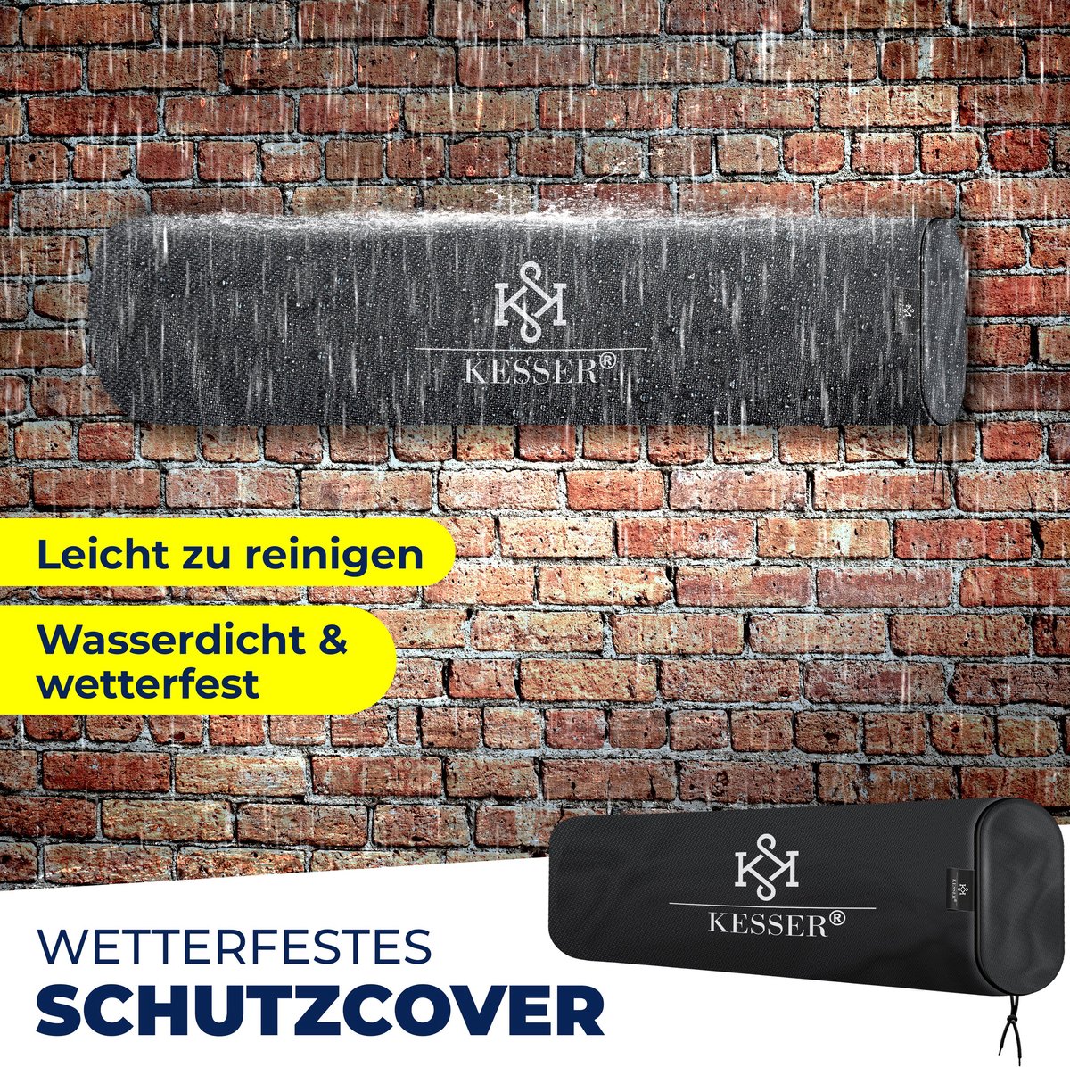 KESSER Terrasverwarmer Elektrisch 2500 W Wandmontage - Infrarood Heater voor Binnen en Buiten met 3 Warmtestanden - Antraciet – foto 8