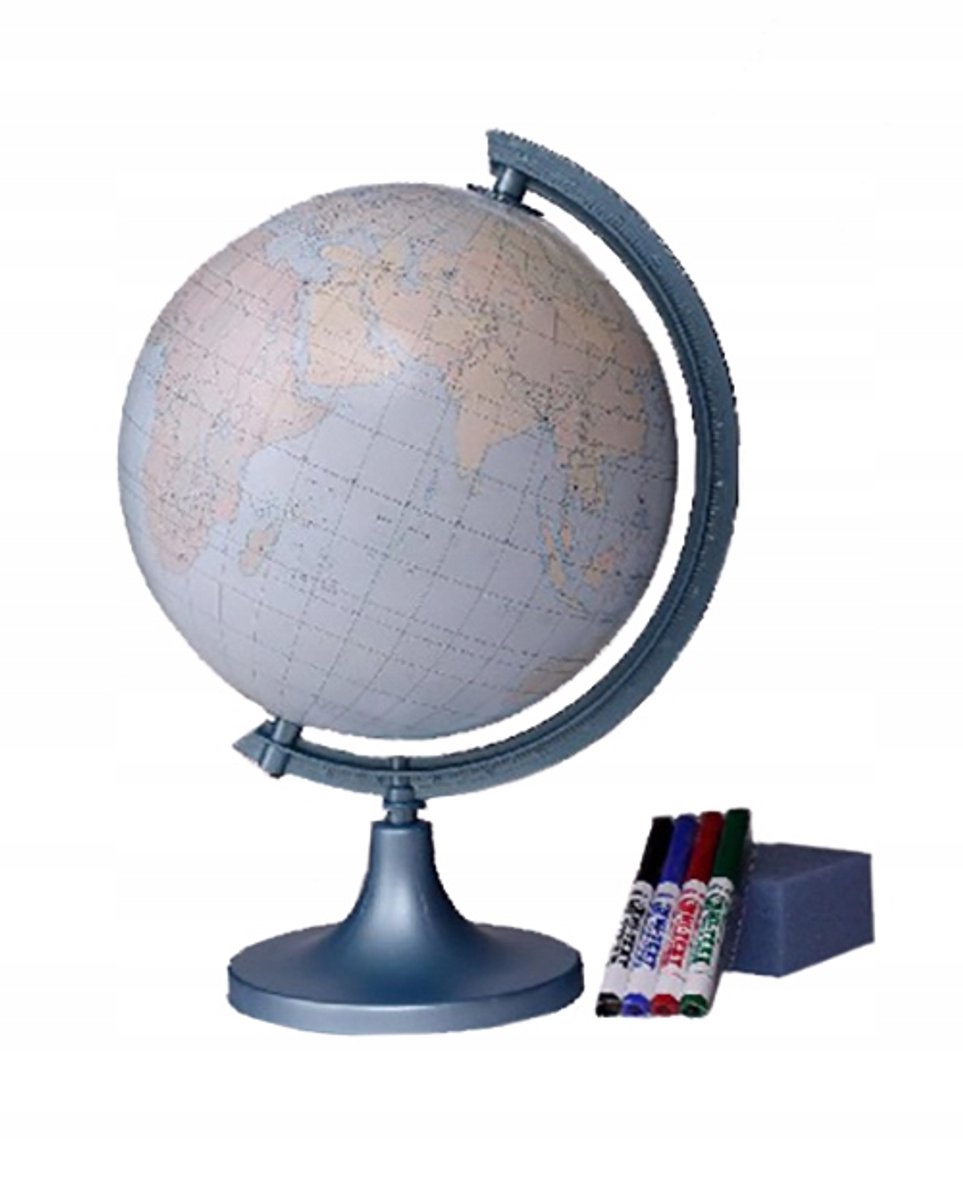 Interactieve Wereldbol 25cm: Politieke Kaart & Schrijfoppervlak