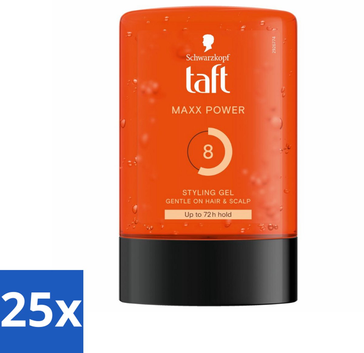 Taft - Maxx Power 8 - Styling Gel - Langdurige fixatie - 300 ml - Bulkverpakking - 25 stuks