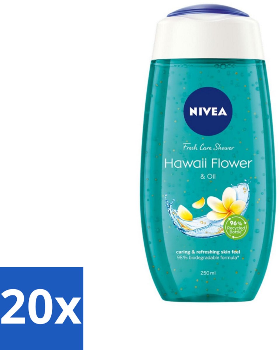 20 x Nivea – Douchegel – Hawaii Flower & Oil – 250 ml - Voordeelverpakking - 20 stuks