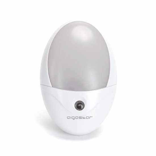 Nachtlampje ovaal warmwit met dagnachtsensor - 3000K - 1 Watt - 20 Lumen - 230V van Aigostar — afbeelding 3