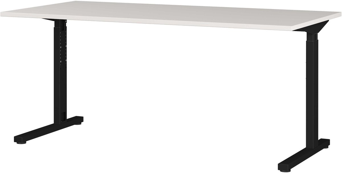 Bureau Discovery Lichtgrijs - Zwart - Hoogte 80 cm