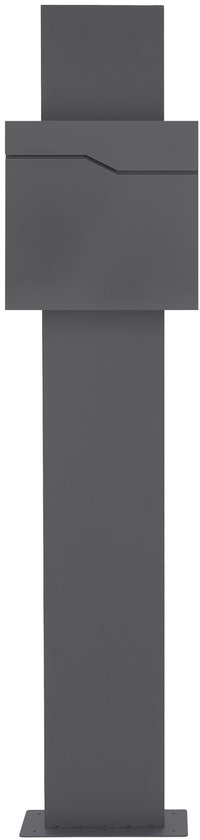 Brievenbus 37x36,5x11 cm antraciet/houtlook staal ML-Design
