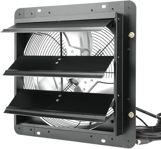 Afzuigventilator 16 inch wandventilator met slimme controller, energiezuinig, roestvrij voor garage, kas, werkplaats