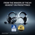 Zwarte en witte gaming headsets naast elkaar; PS logo en 'Nr. 1 Headset'.