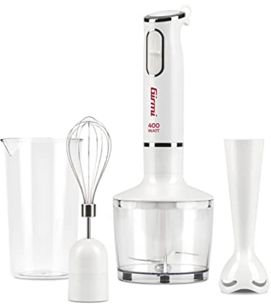 3-in-1 staafmixer met 400 W motor en roestvrijstalen messen - ideaal voor smoothies en tuingerechten