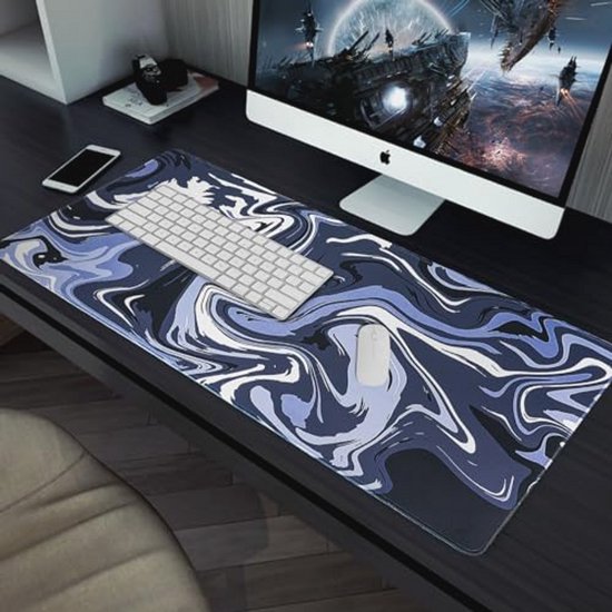 Grote Gaming Muismat 35.3 x 15.8 cm met Gestikte Randen en Antislip Basis - Uitgebreide XL Muismat voor Spellen en Werk — afbeelding 2