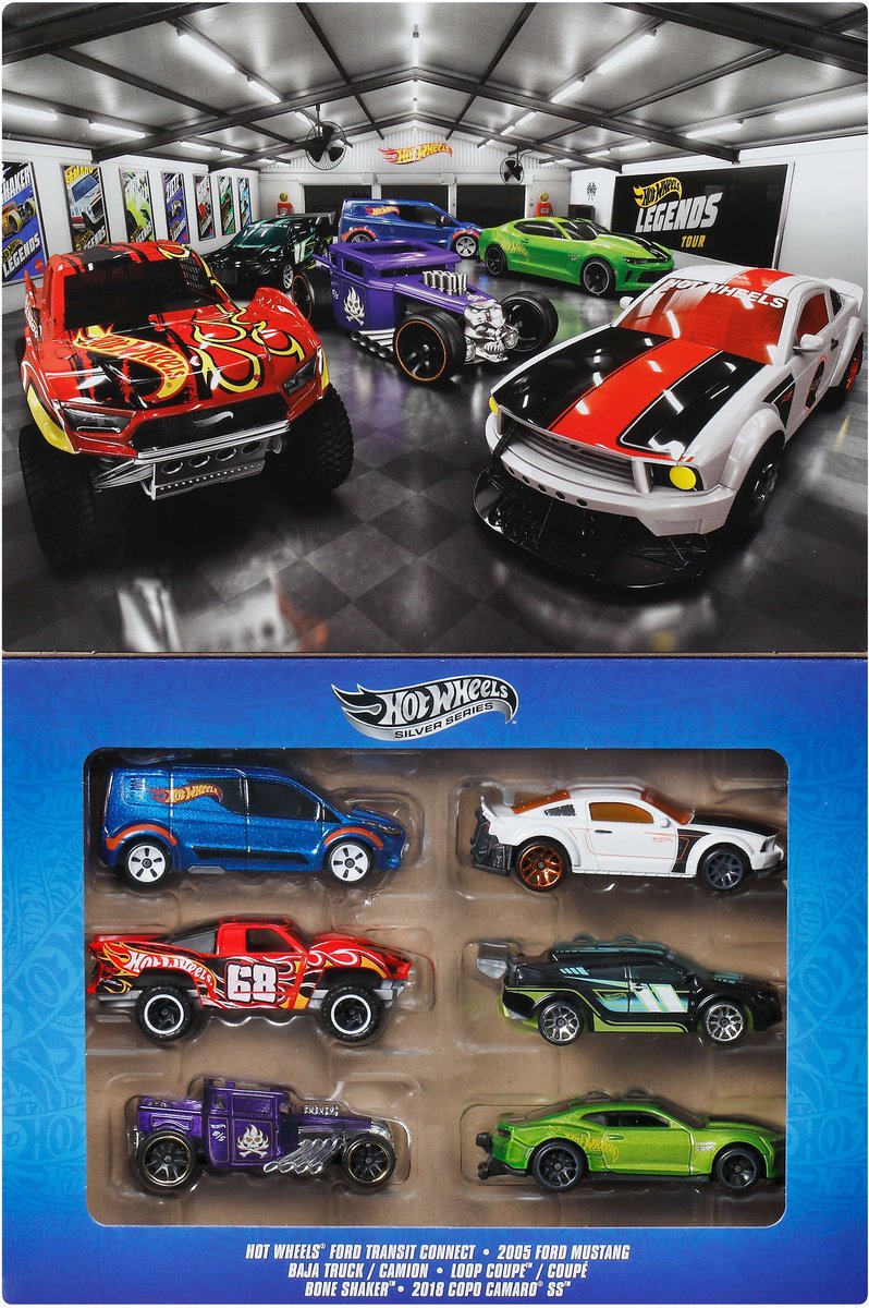 Metalen Speelgoedauto's en Trucks - Set van 6 HW Legends Voertuigen de Hot Wheels en 6 HW Legends – photo du produit