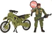 Toi-toys Speelset Army Soldaat Met Motor 4-delig Legergroen