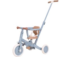 Little Dutch - 4 in 1 Driewieler Met Duwstang - Safari Dreams Blue