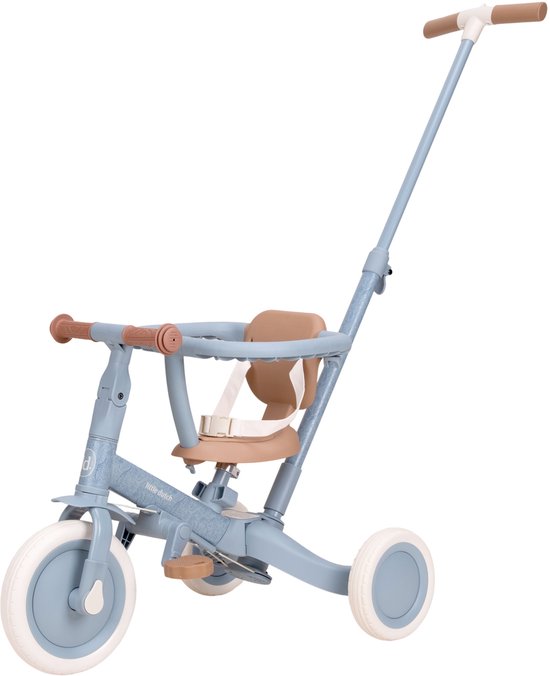 Little Dutch - 4 in 1 Driewieler Met Duwstang - Safari Dreams Blue