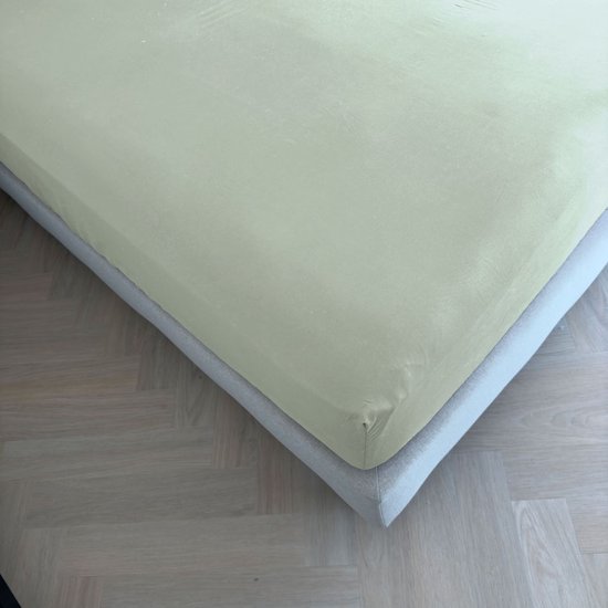 Kayori Kai Topper Hoeslaken Katoen - 160x200-210cm - Saliegroen