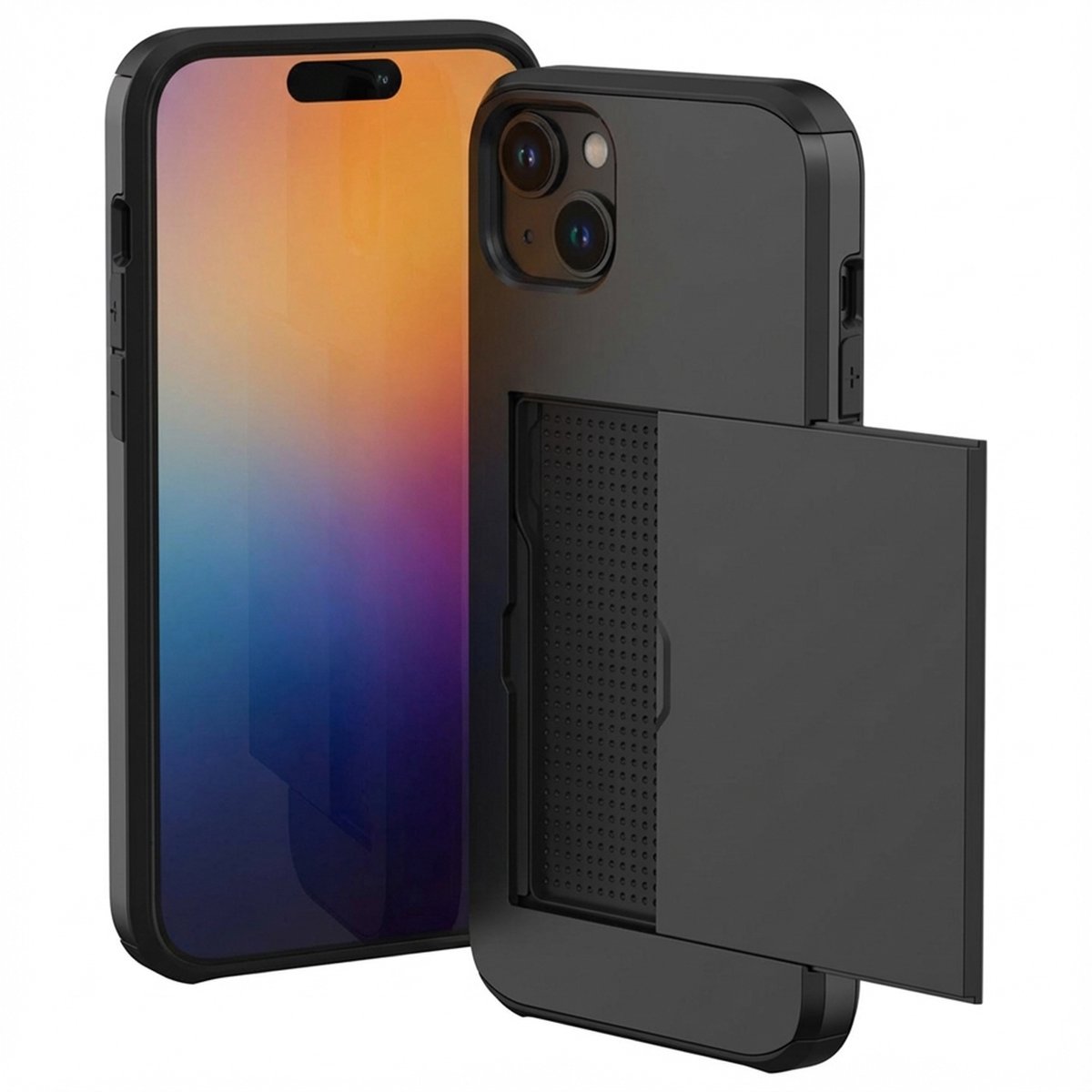 imoshion Hoesje met Pasjeshouder - Geschikt voor Apple iPhone 15 Plus - Zwart