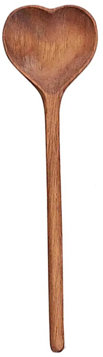 2-delige set, houten lepels, hittebestendig, lange steel, breukbestendig, vaatwasmachinebestendig, hartvormige lepels, keukengadgets.