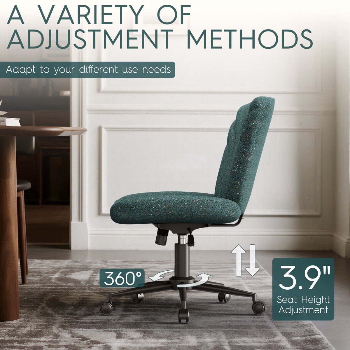 Soontrans Bureaustoel Hoogwaardige Stof Hoogte Verstelbaar - afbeelding 2