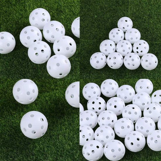 IMPERATORIS® Golf Oefenballen - Airflow Ballen - Geperforeerde Plastic Ballen - Voor Training in Tuin en Binnen - Lichtgewicht - Set van 24 - lichte van IMPERATORIS — afbeelding 3