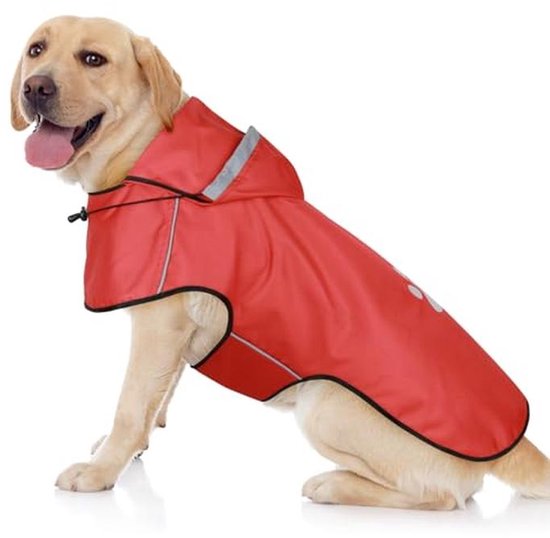 thumbnail image 2 of Pet Dog Raincoat,Hooded Waterproof Rain Jacket With Reflective Strip Poncho Coats For Puppy Small Medium Large Dog Red M 2 of 14