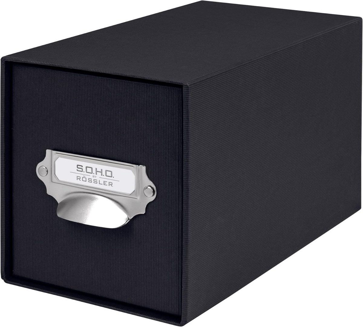 CD-ladenbox met Handvat en Beschrijfbaar Schild - Zwart, Ideaal voor Kantoor en Thuis