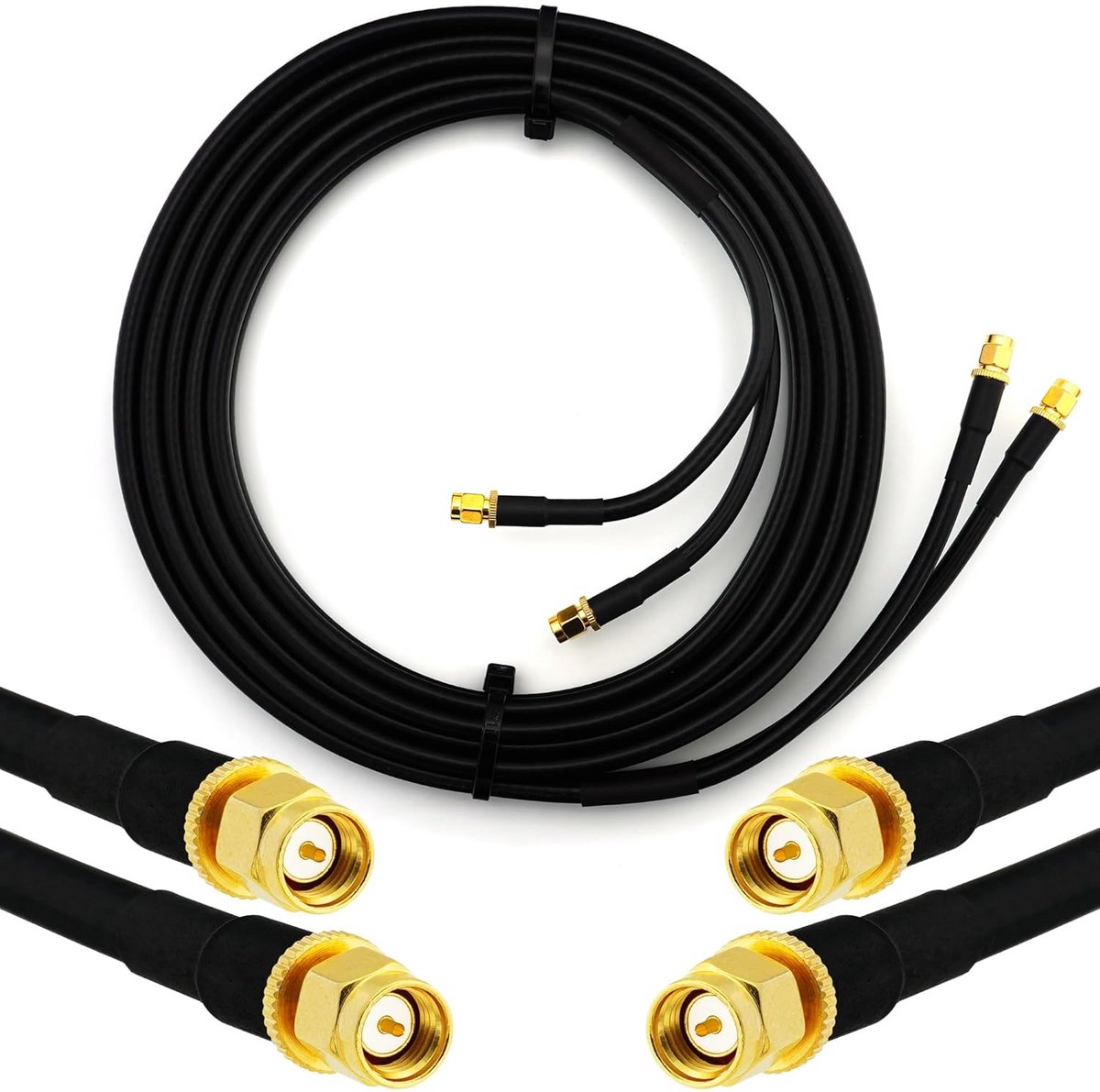 SMA Male naar SMA Male 3m Coaxiale Kabel - Dubbele Verlengkabel voor 4G/5G Mobiele Signaal Verbetering