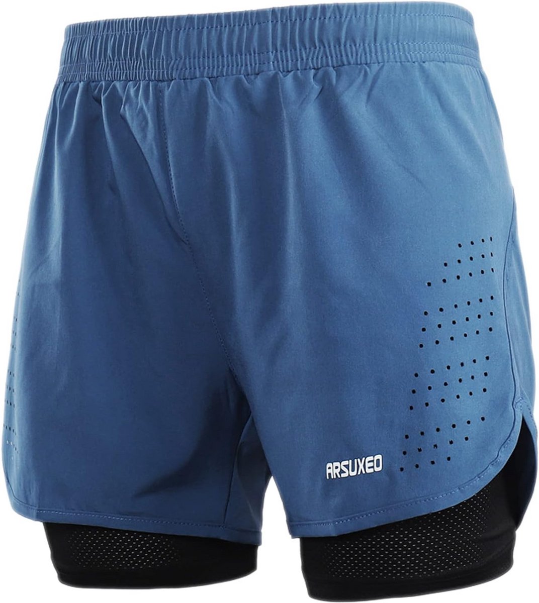 Heren 2-in-1 Training Hardloopshorts