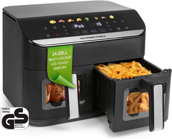 Airfryer met Dubbele Kamer 9L - 8 Programma's en Multi-Color Touchscreen