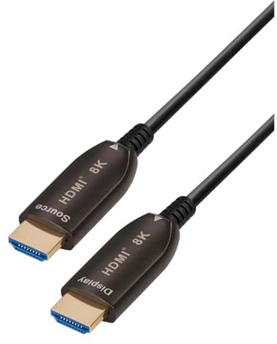 Actieve Glasvezel HDMI Kabel - 8K @60Hz, 4K @120Hz, eARC, 3D, HDR, Tot 100m Bereik