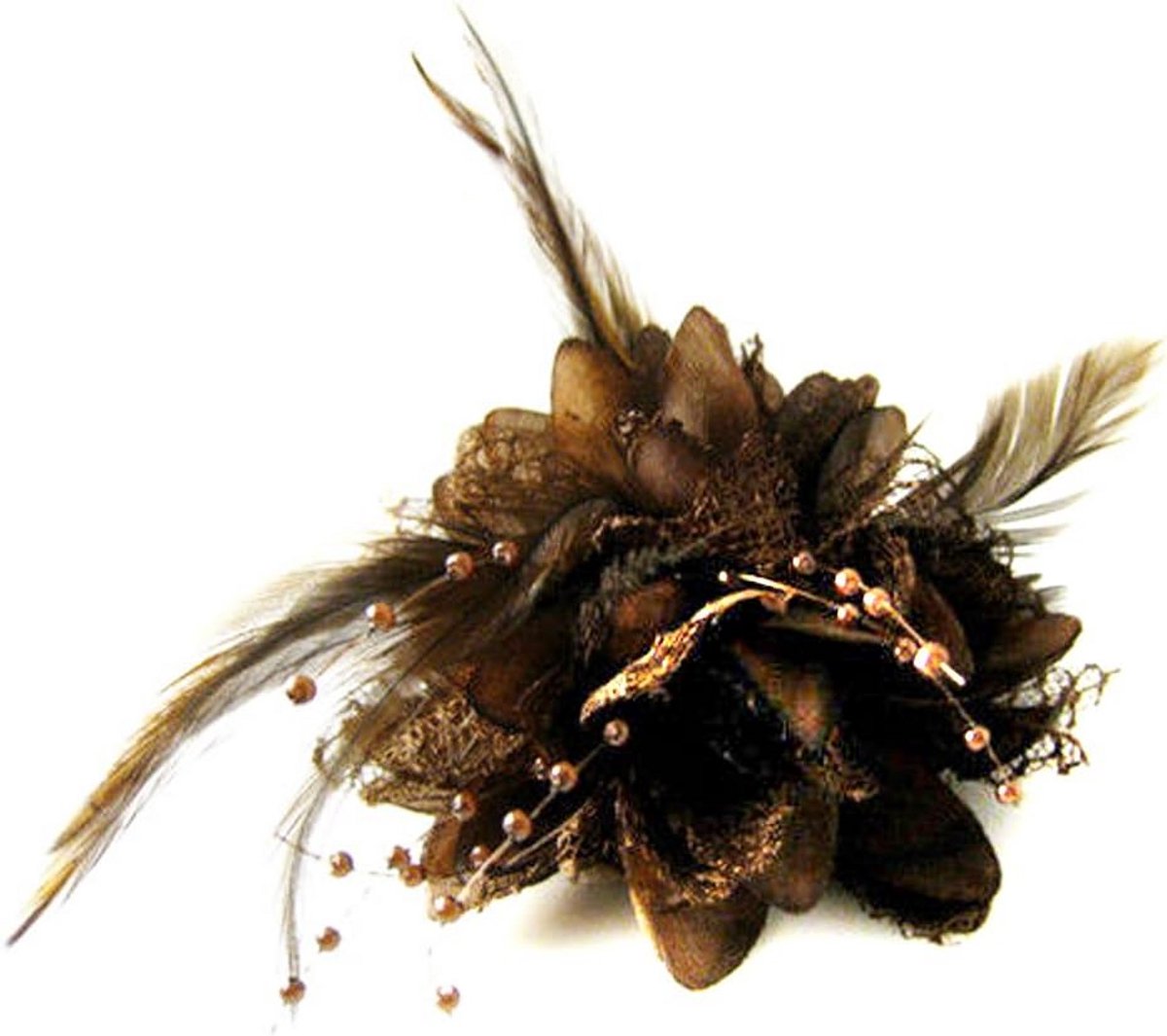 Bloem veer kralen haarclips en fascinator voor elegante haardecoratie