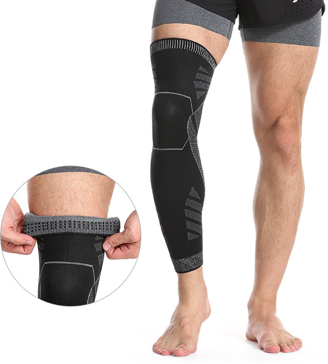 Go Go Gadget - Kuitbeen knie brace - Ondersteuning - Compressie - Elastisch materiaal - NIET medisch - Maat M - Zwart/ Grijs