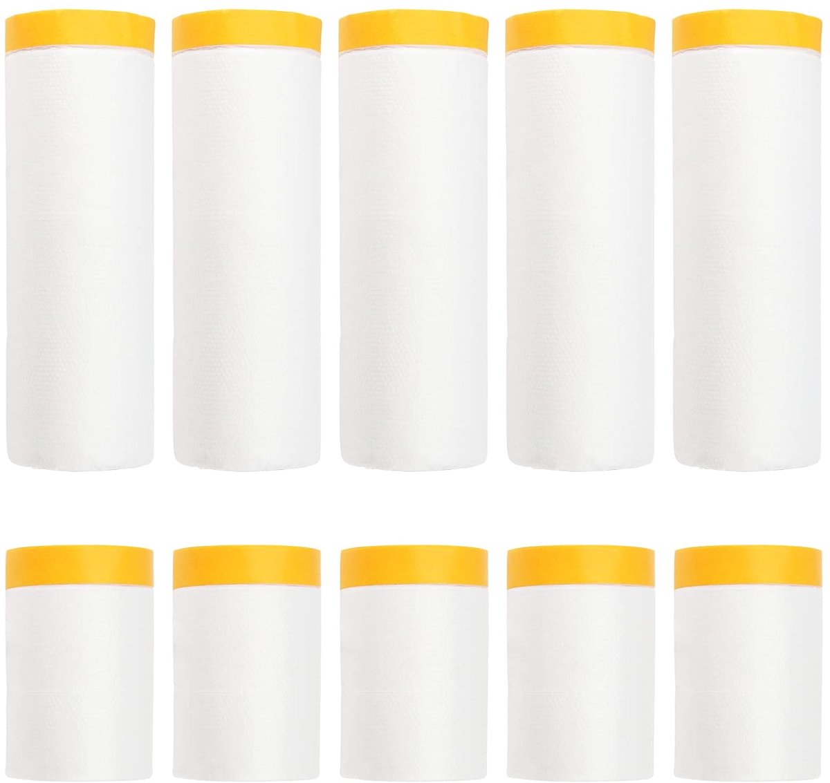 10 Rollen Afdeklint met Lijmtape - 55 cm x 20 m - 110 cm x 20 m - Oranje Maskertape met Film - Verf Film met Lijmtape voor Verfspuiten - Stofbescherming - 5 Rollen