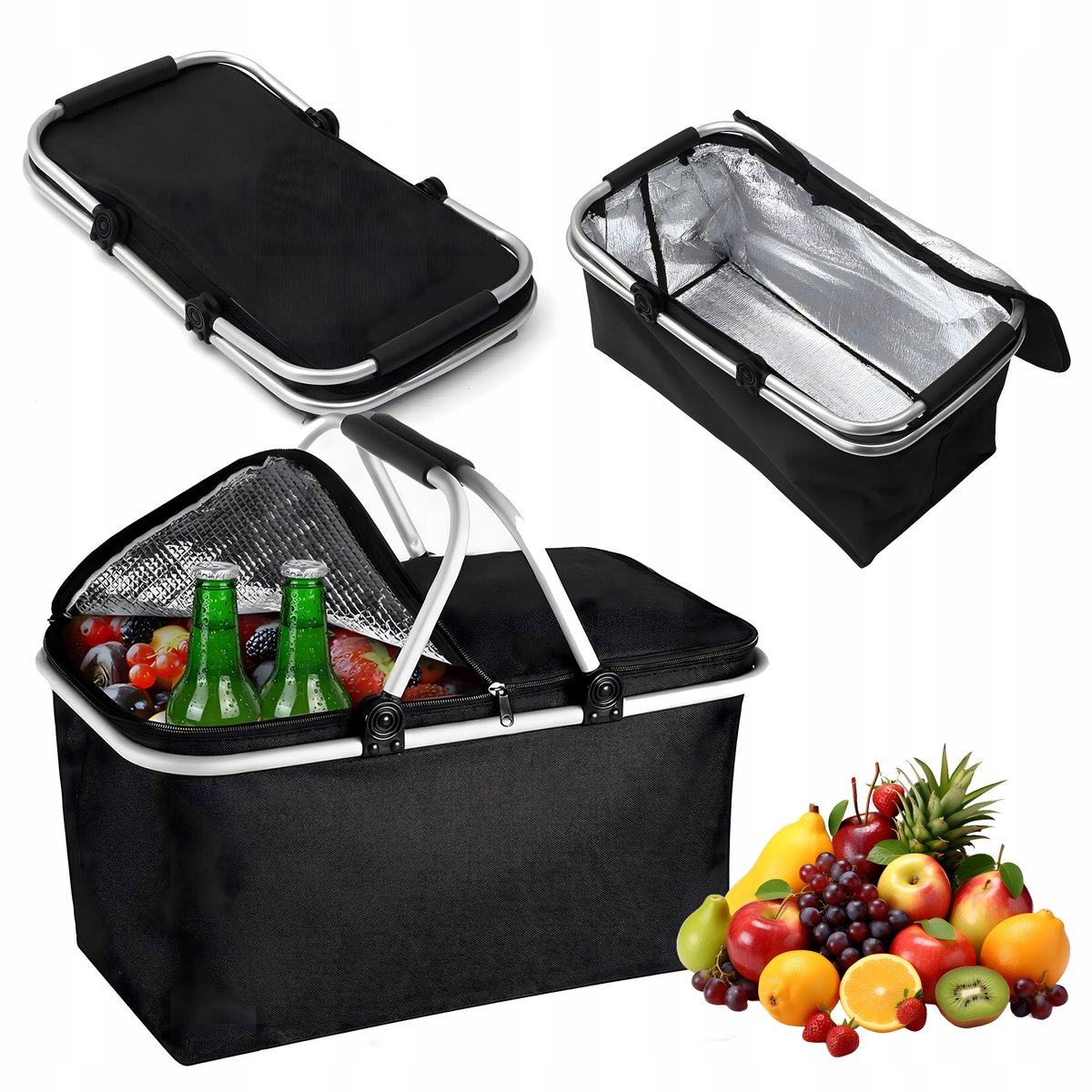 Opvouwbare Thermische Piknikmand 20L - Ideaal voor Boodschappen & Reizen