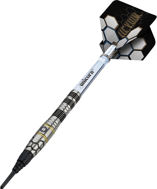 Unicorn Hexium 1 Black Gold 90% - Soft Tip Darts van Unicorn — afbeelding 2