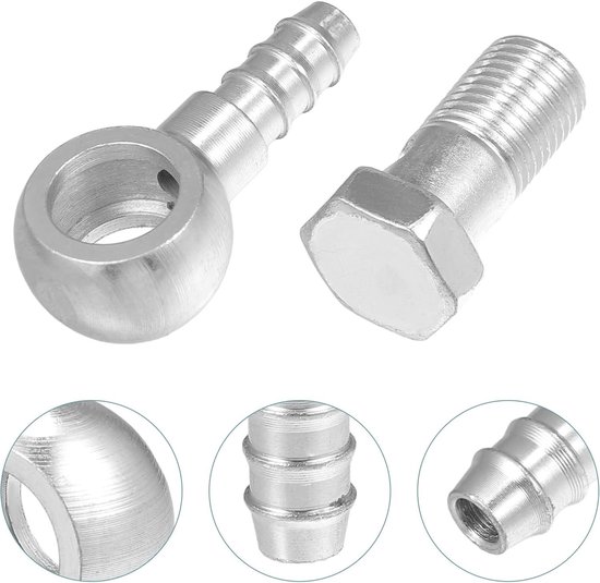Rvs M12x1.25 Banjo Bouten Remleiding Fittings Adapter M12 Metrische Draad Enkele Banjo Bolt Universele