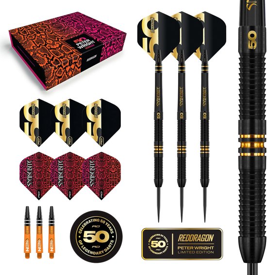 Red Dragon Peter Wright 50 Years Anniversary Limited Edition 90% - Dartpijlen van Merkloos — afbeelding 2