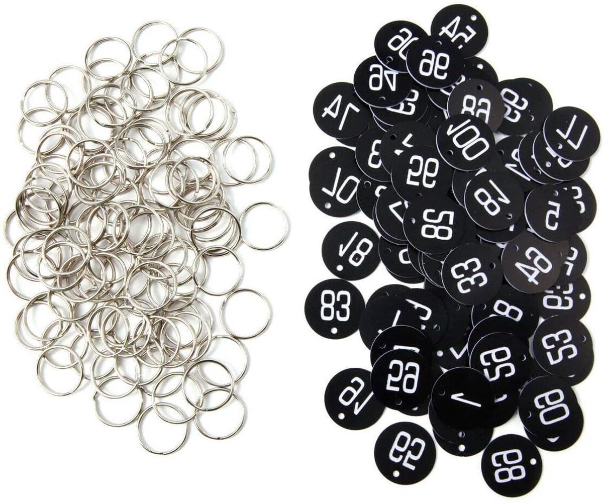 CSGoods - Kunststof ID-etiketten met sleutelhanger in zwart (1-100 stuks) - Organiseer en identificeer je items efficiënt