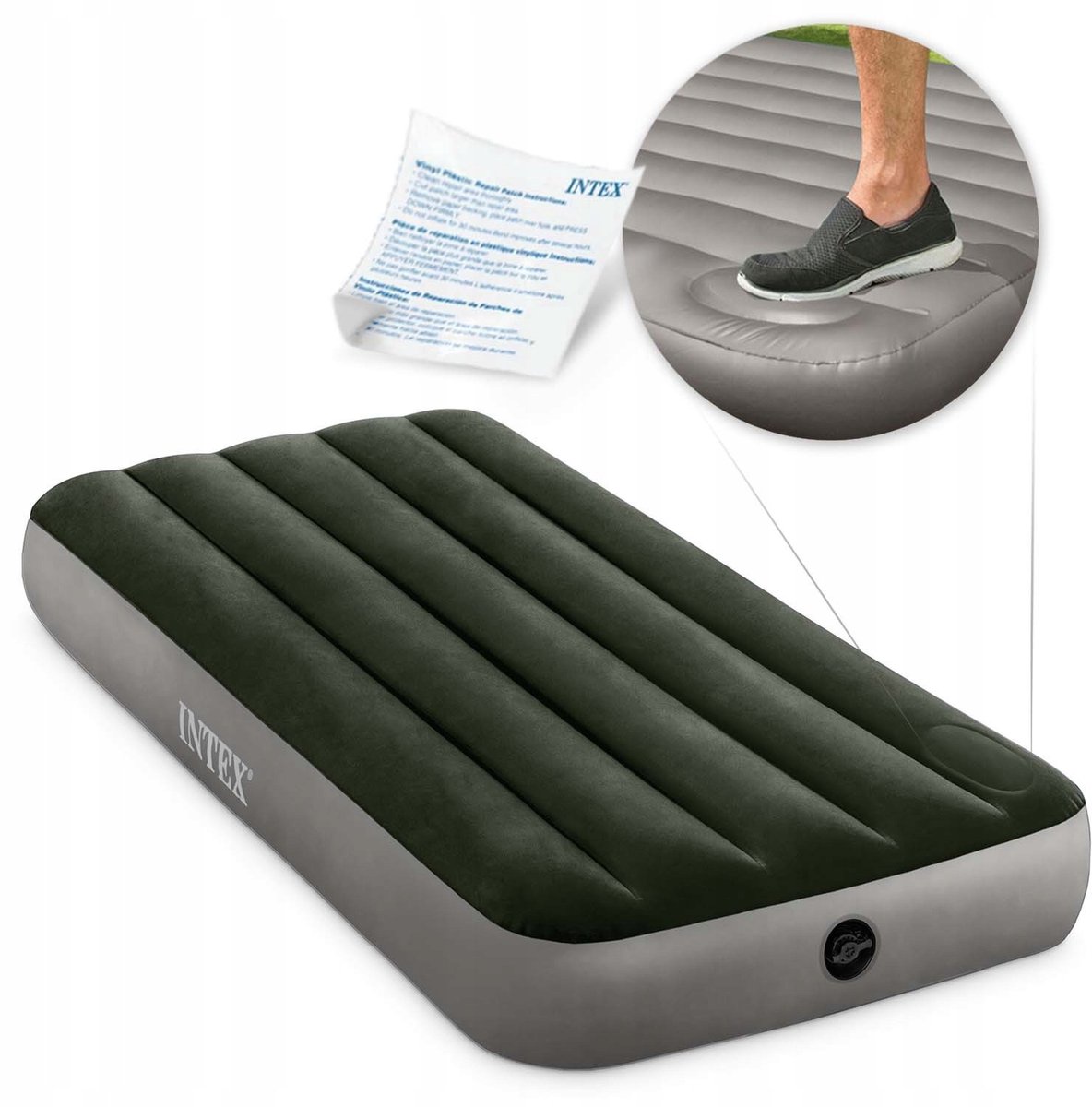 Intex Luchtbed 1-persoons 191x79x25cm met Voetpomp