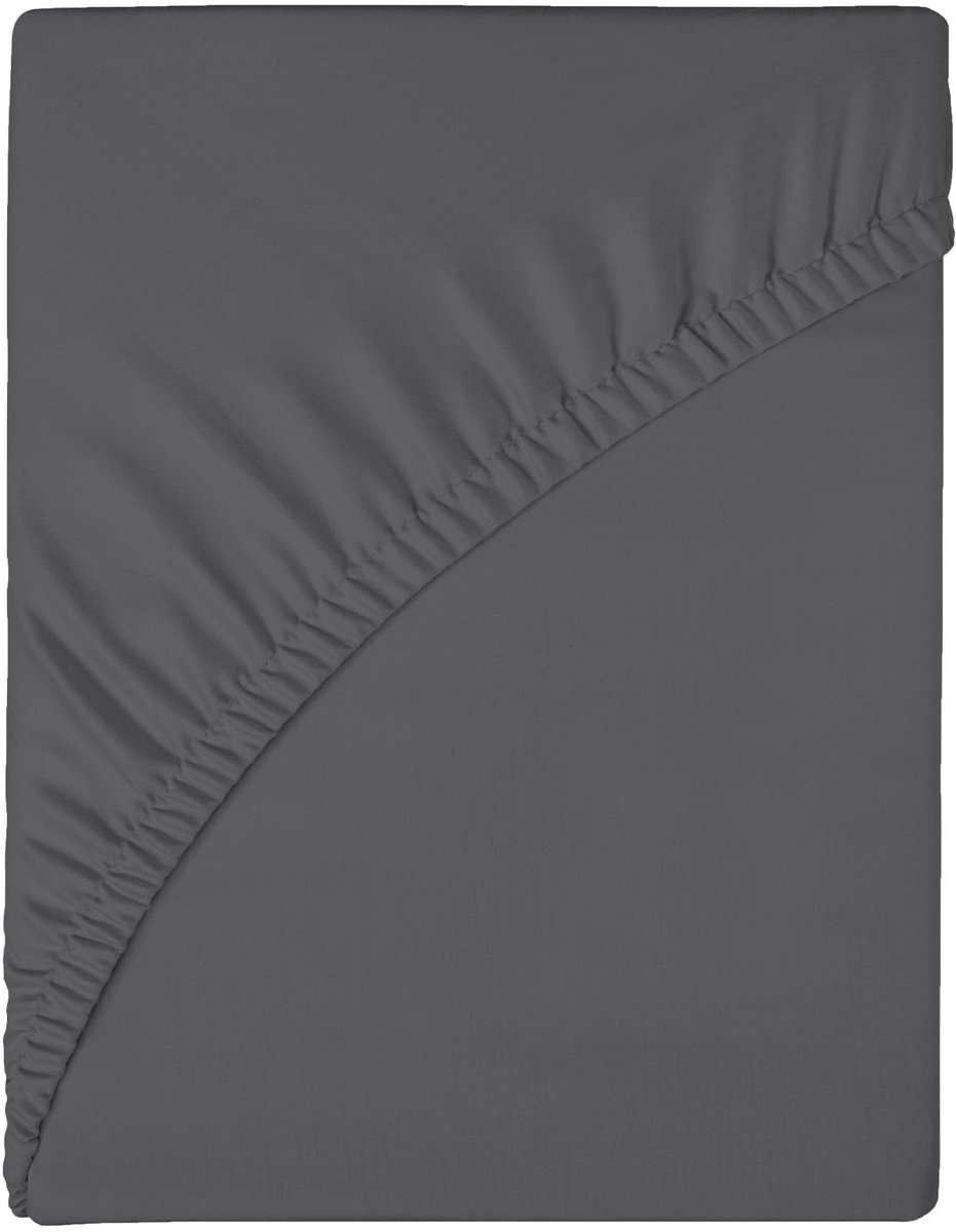 Unyqoos Donkergrijs hoeslaken van microvezel voor comfortabel slaapcomfort